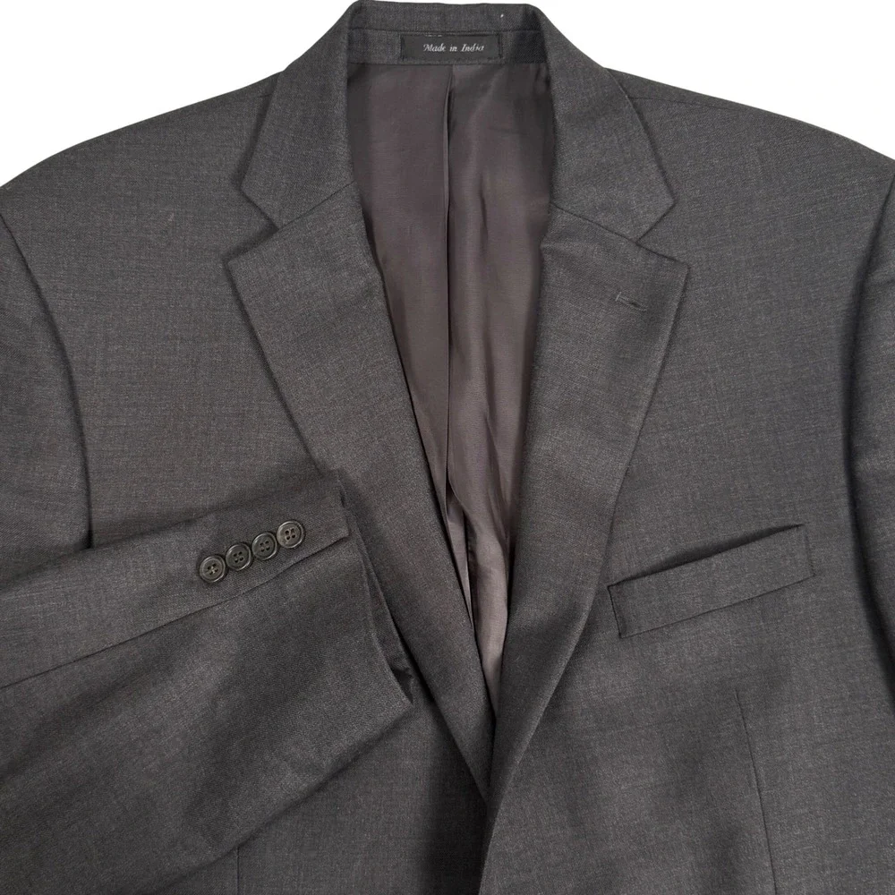 Lauren Ralph Lauren Charcoal Grey Wool Blazer Worsted Sport Coat Jacket Mens 44R
